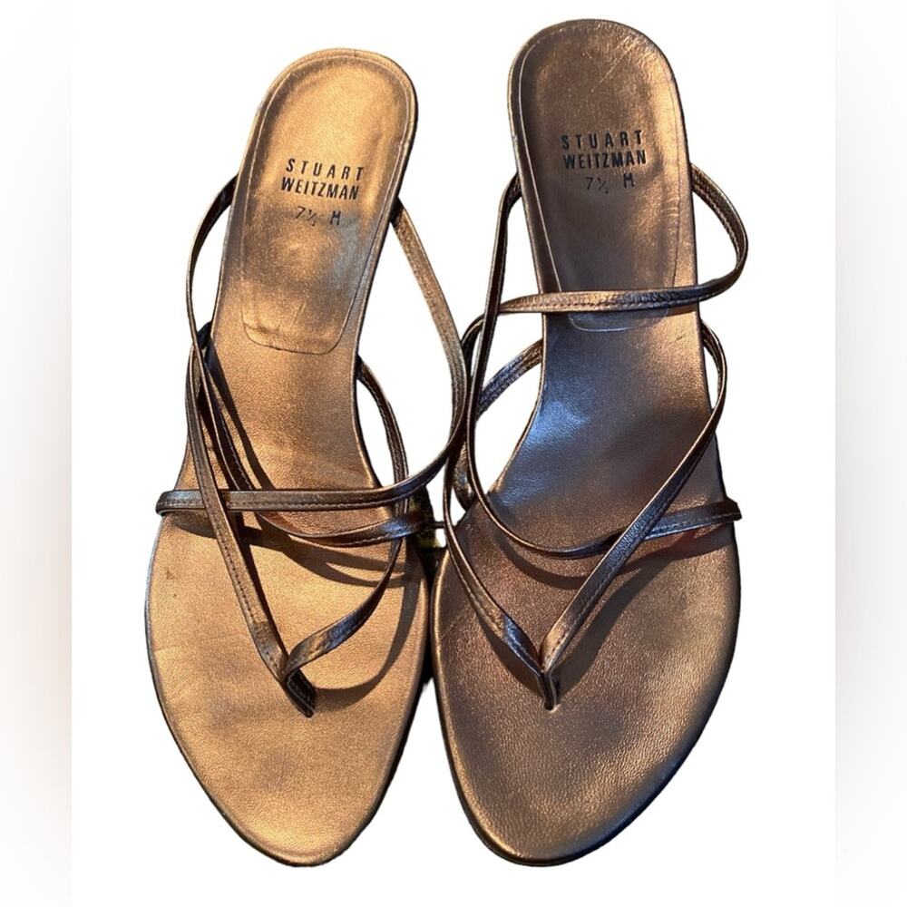 Stuart Weitzman women’s size 7.5 copper color strappy sandal shoes